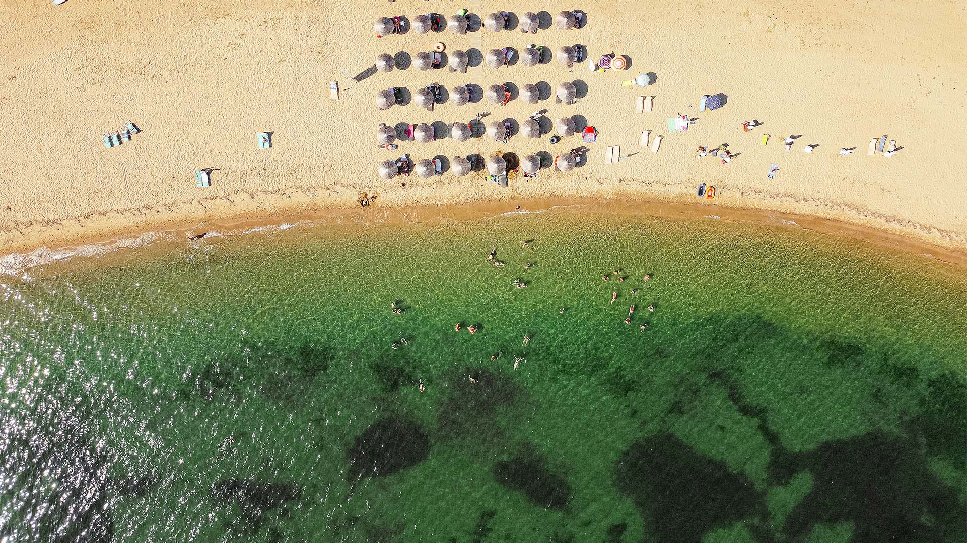 Gerakini Beach captured photo with drone.